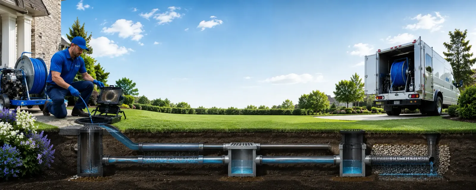 Outdoor drain cleaning information for South China, ME